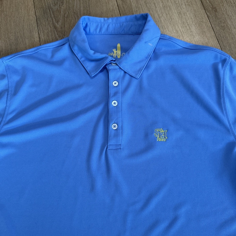 Johnnie O Prep-Formance UPF‎ 50 Light Blue Custom Stretch Polo Shirt Large